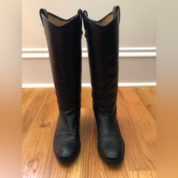Frye Melissa tall riding boots - black, size 7 - Picture 1 of 8